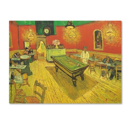 Trademark Fine Art Vincent van Gogh 'Night Caf? with Pool Table' Canvas Art, 24x32 ALI10051-C2432GG